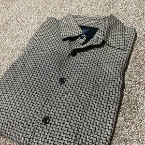 Linea Rosso Signature Mens Silk Short Sleeve Button Down Shirt Geometric Size M